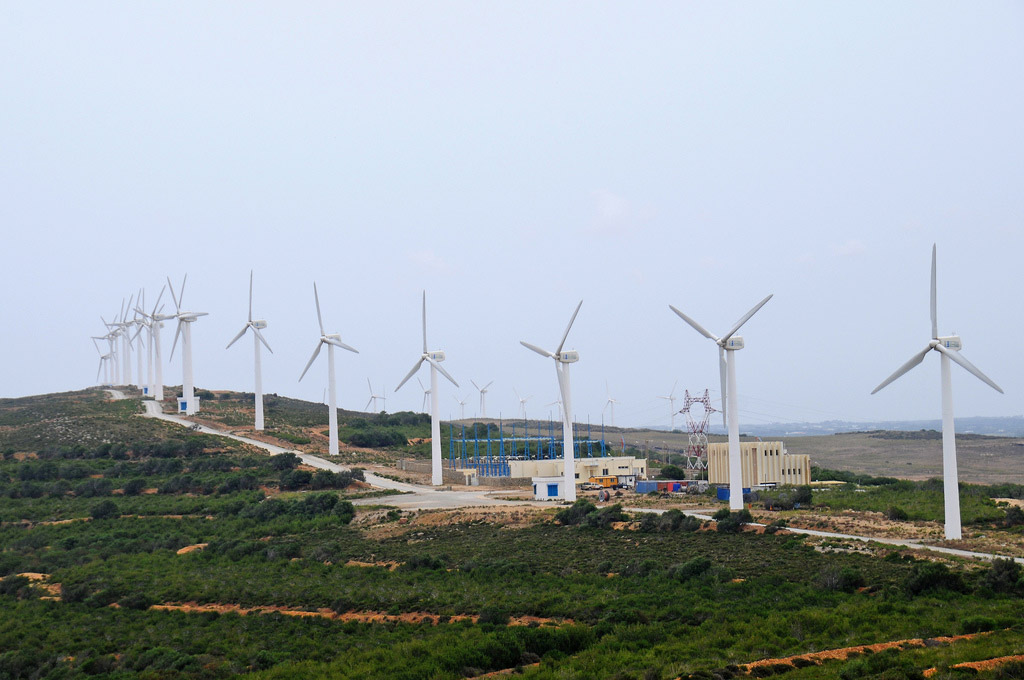 A wind turbine farm in Tunisia. Photo: World Bank/Dana Smillie